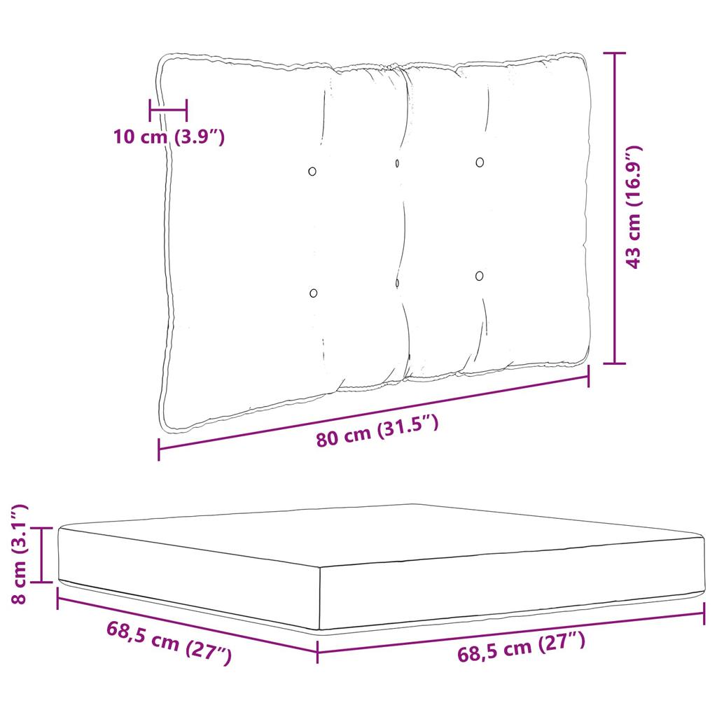 Outdoor Sofa Cushion Set 3 pcs Burgundy Polyester