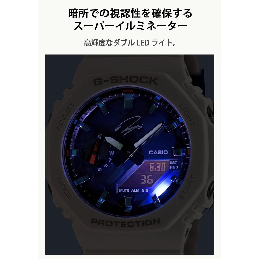 Casio Мужские часы G-Shock Ryo Ishikawa Signature GA-2100RI25-7AJR, Белые, Оригинальная модель из Японии