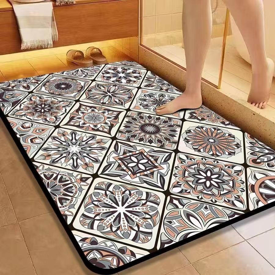 Коврик для пола с диатомовой грязью, входная дверь, ванная комната, впитывающий воду, нескользящий, мягкий, не требующий стирки, быстросохнущий, фильтр для воды, кухонный сливной коврик