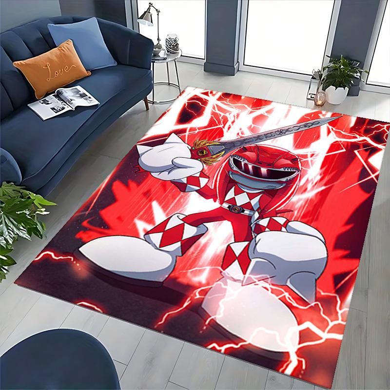 1pc Red Ranger Sword Office Chair Mat - Anime Cartoon Design, Non-Slip Carpet for Home Decor, Suitable for All Seasons.T072