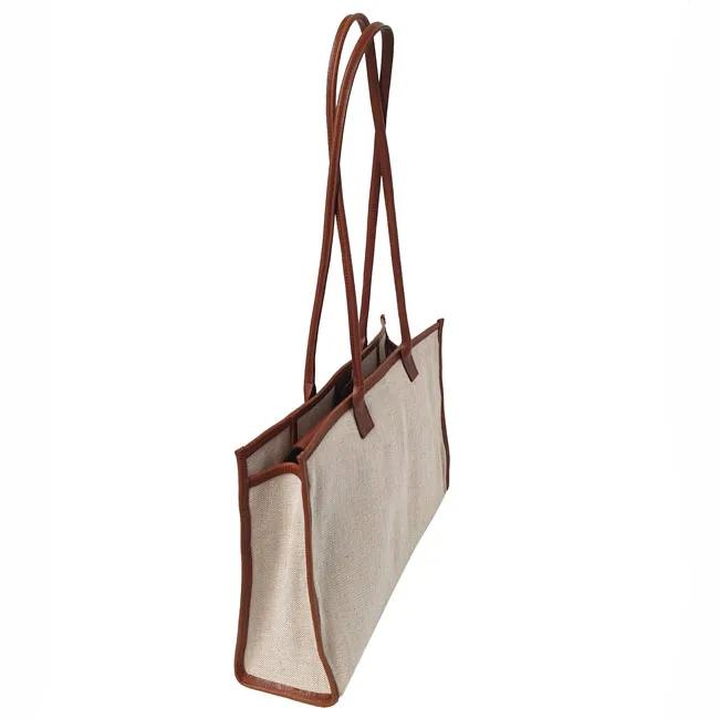 Daily Shopper Oblong(Leather & Canvas) Lsize / Brown