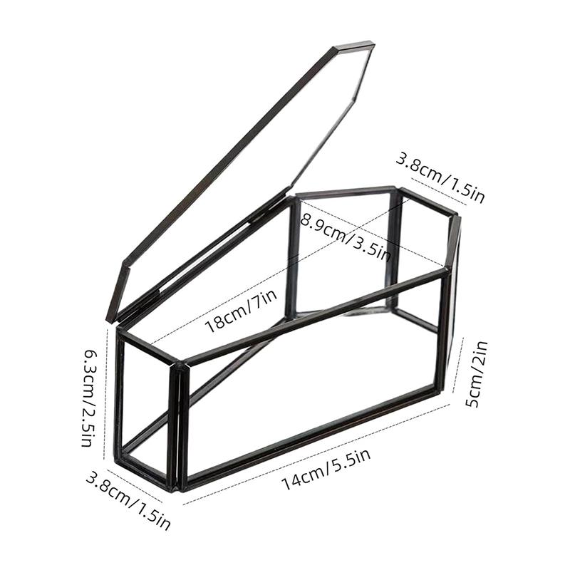 Gothic Coffin Glass Jewelry Box Vintage Display Case Halloween Storage Keepsake Box With Hinged Lid Candy Tray Multifunctional