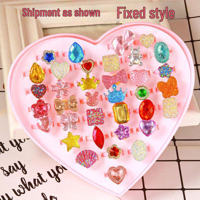 Кольца с кристаллами в виде принцессы из мультфильма для девочек-малышей - детский ювелирный подарок