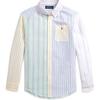Polo Полосатый воротник на пуговицах с длинным рукавом Рубашки для детей Многоцветный 323902139-001