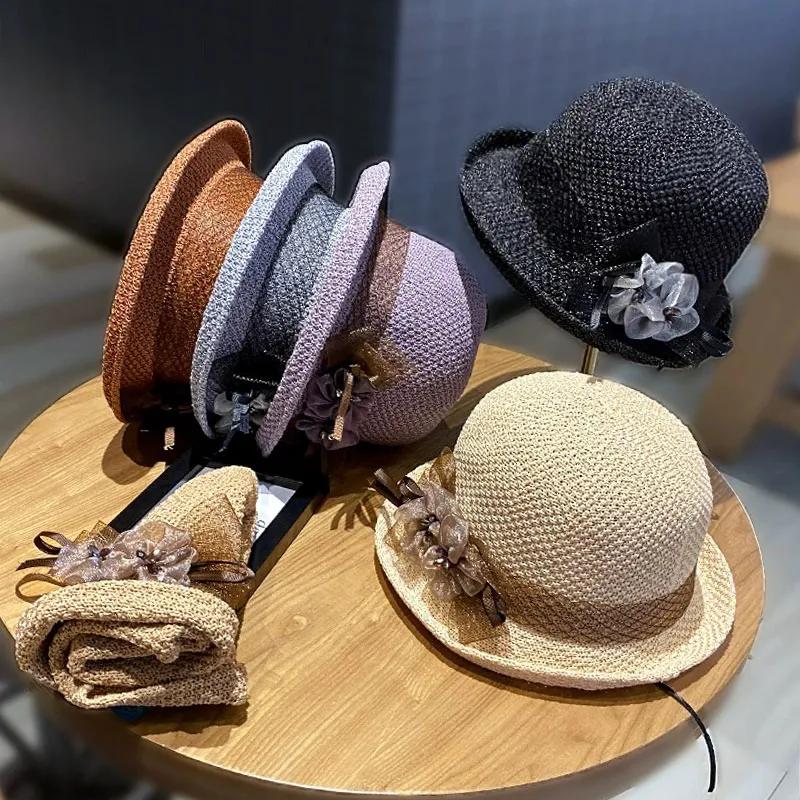 WTEMPO Модные цветочные шляпы-цилиндры для женщин, летние солнцезащитные шляпы с закругленными полями для улицы, сетчатые шляпы-ведра в стиле пэчворк
