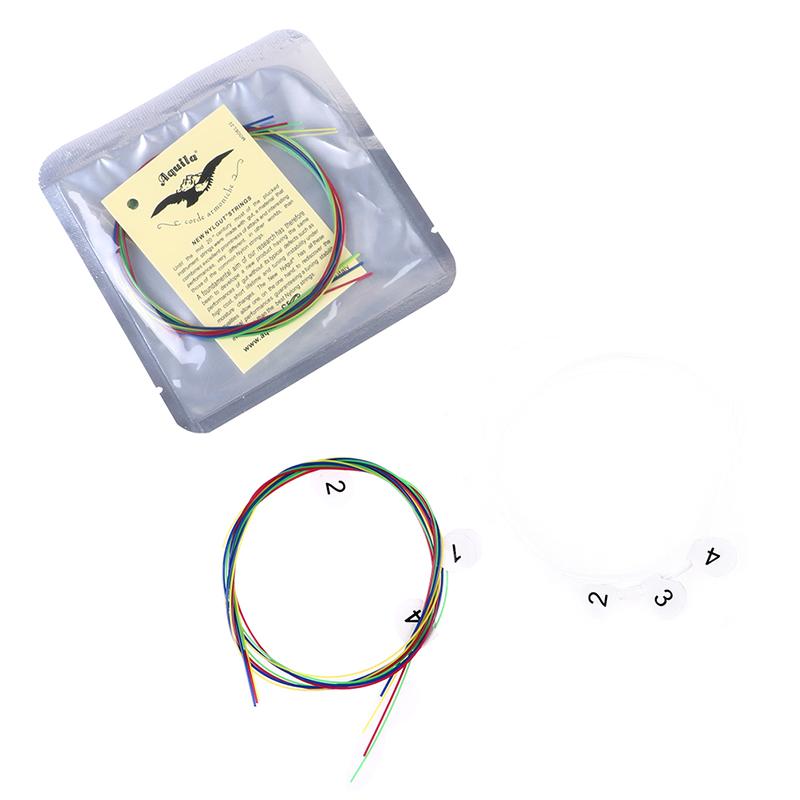 Набор цветных нейлоновых струн для укулеле, 4 шт., для укулеле 21/23/26 дюймов, аксессуары для гитары