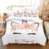 Double And Single Bed Bedding Set,Lovely Princess Unicorns,Pink Cute Bed Cover,Pillowcase,High Quality Comfort Sets,2 PCs,3PCs