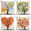 Ins Nordic Style Cartoon Tree Car Sofa Pillow Custom Nap Pillow Lumbar Cushion Cover Home