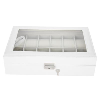 12 ячеек PU кожаный держатель для часов наручные часы витрина ювелирные изделия подарочный ящик для хранения органайзер