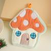 4 шт. Висячее полотенце для рук из кораллового флиса в виде домика-гриба, безворсовое, впитывающее, банные полотенца, подарок
