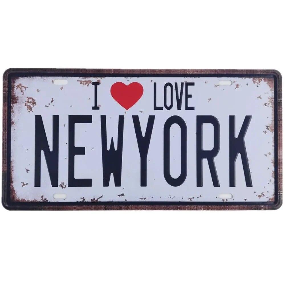 Metal Tin Sign Car License Plate Beer Beach USA Art Poster Shabby Plaque Iron Poster Pub Wall Sticker Decor