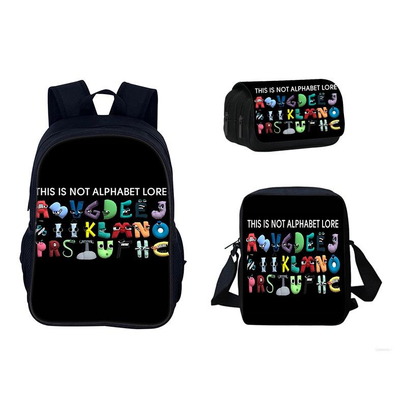 Alphabet Lore Backpack Cool And Breathable Student Bag For School In Red/black