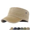 Cotton Flat Top Military Cap Men Outdoor Sun Hat Captain Cap Trucker Cap