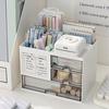 Multifunctional Desktop Organizer Drawer Box with Pen Holder Large Capacity Multi-Compartments Desk Organizer Storage Case