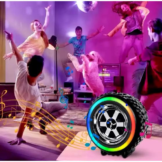 Креативная Bluetooth-колонка в форме автомобильного колеса со светодиодной подсветкой RGB, портативная, для улицы, музыкальная, беспроводная, декор для автомобиля, для смешных подарков