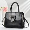 New Stone Pattern Fashion Handbag Bright Leather Zipper Design Handbag with Shoulder Bag Fashion Women's Bag