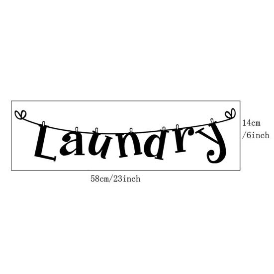 Мода Прачечная Письма Комната Наклейка На Стену Главная Спальня Декор Съемная Наклейка
