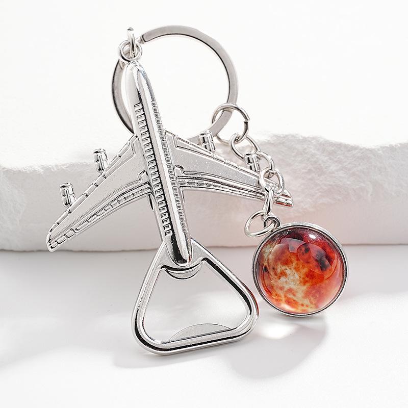 Креативный брелок-открывалка для бутылок в виде самолета – металлический брелок-аксессуар