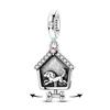 925 Silver Golden Clover Charms Bead CZ Zircon Glowing Firefly Pet Cat Puppy Pendant Fit Original Bracelet DIY Jewelry