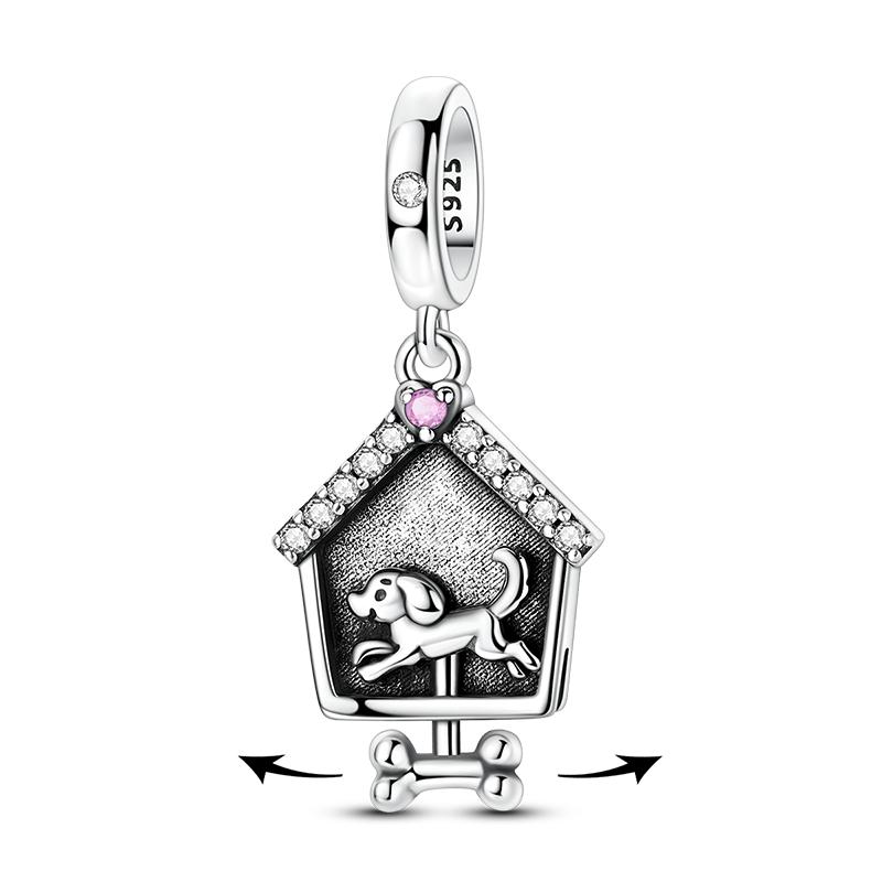 925 Silver Cute Kitten Lucky Cat Charm Can Be Opened Bead Pendant Fit Original Bracelet DIY Women Jewelry Gifts