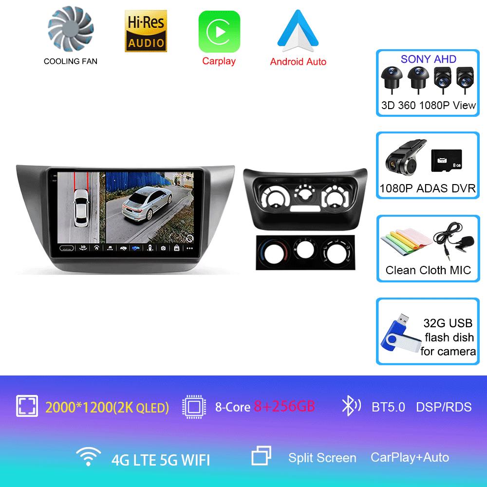 Автомагнитола Android 14 Carplay Для Mitsubishi Lancer 9 CS 2000 2001- 2010 Навигация GPS Мультимедийный проигрыватель WiFi+4G Стерео видео BT