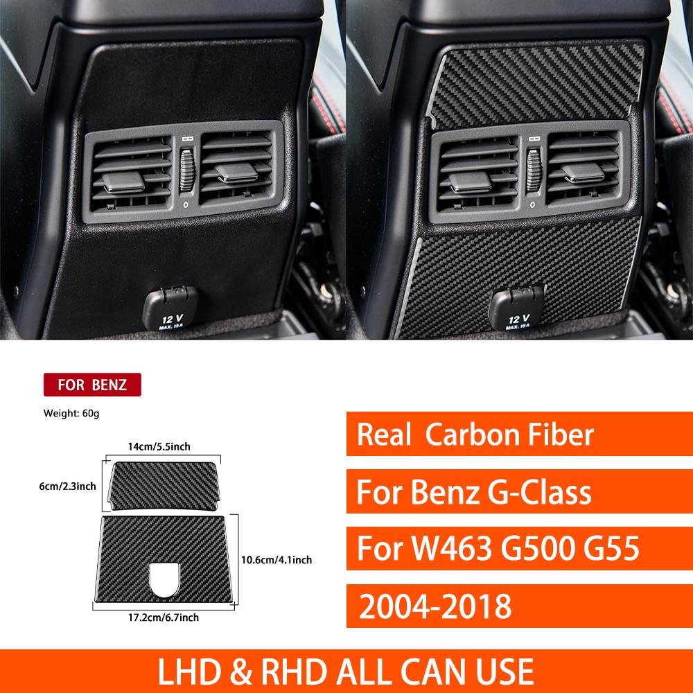 For Benz G-Class W463 G500 G55 2004-2012 Real Carbon Fiber Sticker Navigation shift lift panel Car ide decorative Accessories