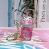 Cartoon Ornaments Bag Pendant Key Holder Car Key Chain Milk Tea Bottle Keychain Sakura cat Key Ring