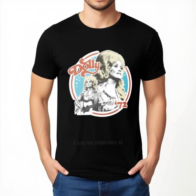 Dolly Parton Vintage Relaxed Fit Men's T-Shirt Black Cotton Short Sleeve Round Neck Casual Tee