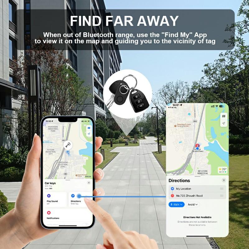 Bluetooth Smart Tag GPS Tracker через Find My Finder для ключей, багажа, сумки, домашних животных IP54 пыле- и водонепроницаемый с силиконовым корпусом