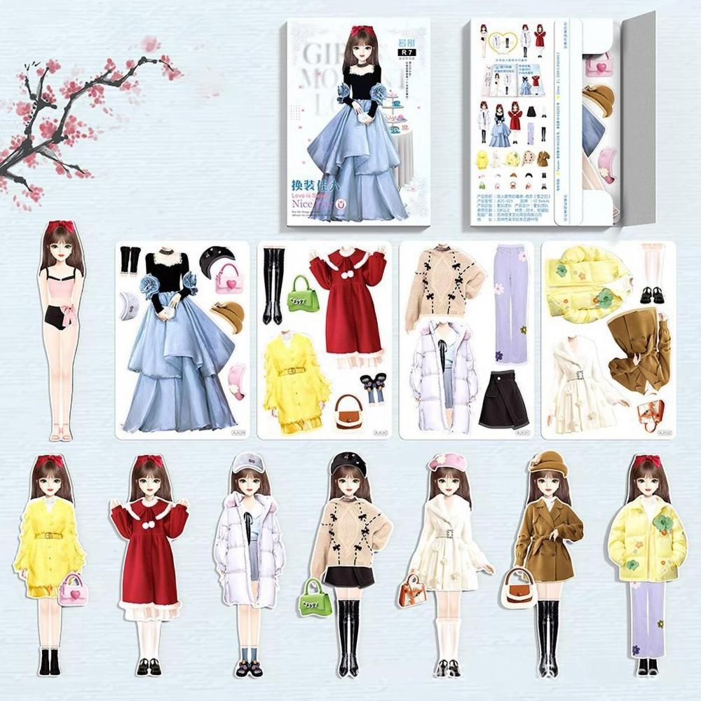 Магнитные куклы-одевалки, портативная принцесса, бумажная кукла, креативные игрушки для ролевых игр с богатым модным нарядом и аксессуарами, идеальный подарок для девочек