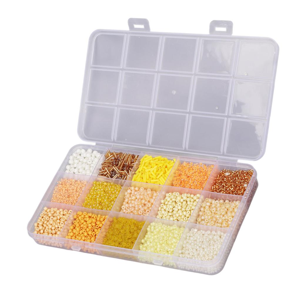 Стеклянный бисер 15 отделений Сортированное хранение Пластиковая коробка Упаковка Бусины для изготовления ювелирных изделий для DIY проектов ручной работы