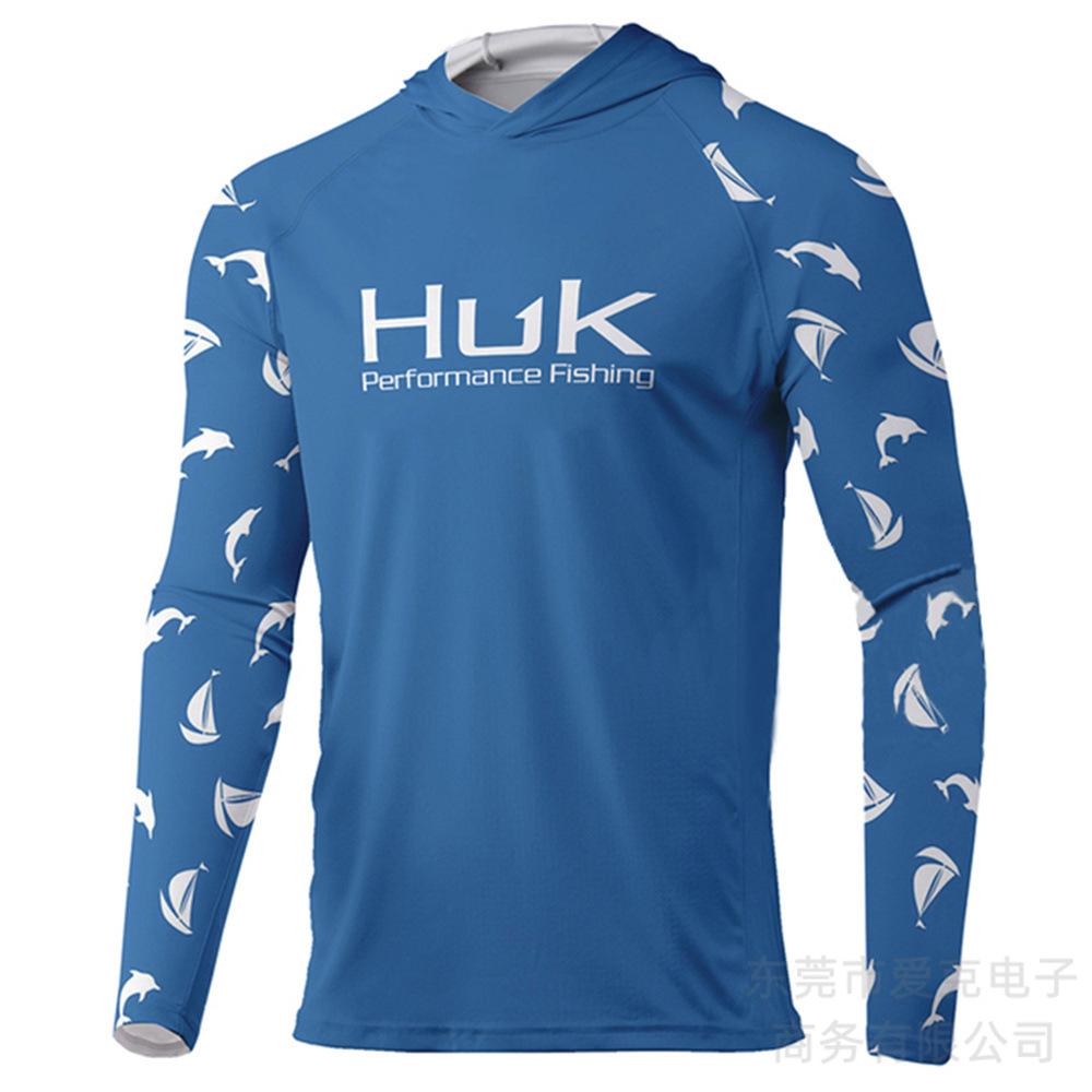 Fishing Jacket, Hooded Fishing Shirt, Quick-Dry Long-Sleeve Summer Men's Sportswear, Outdoor Lure Breathable Sun Protection Top