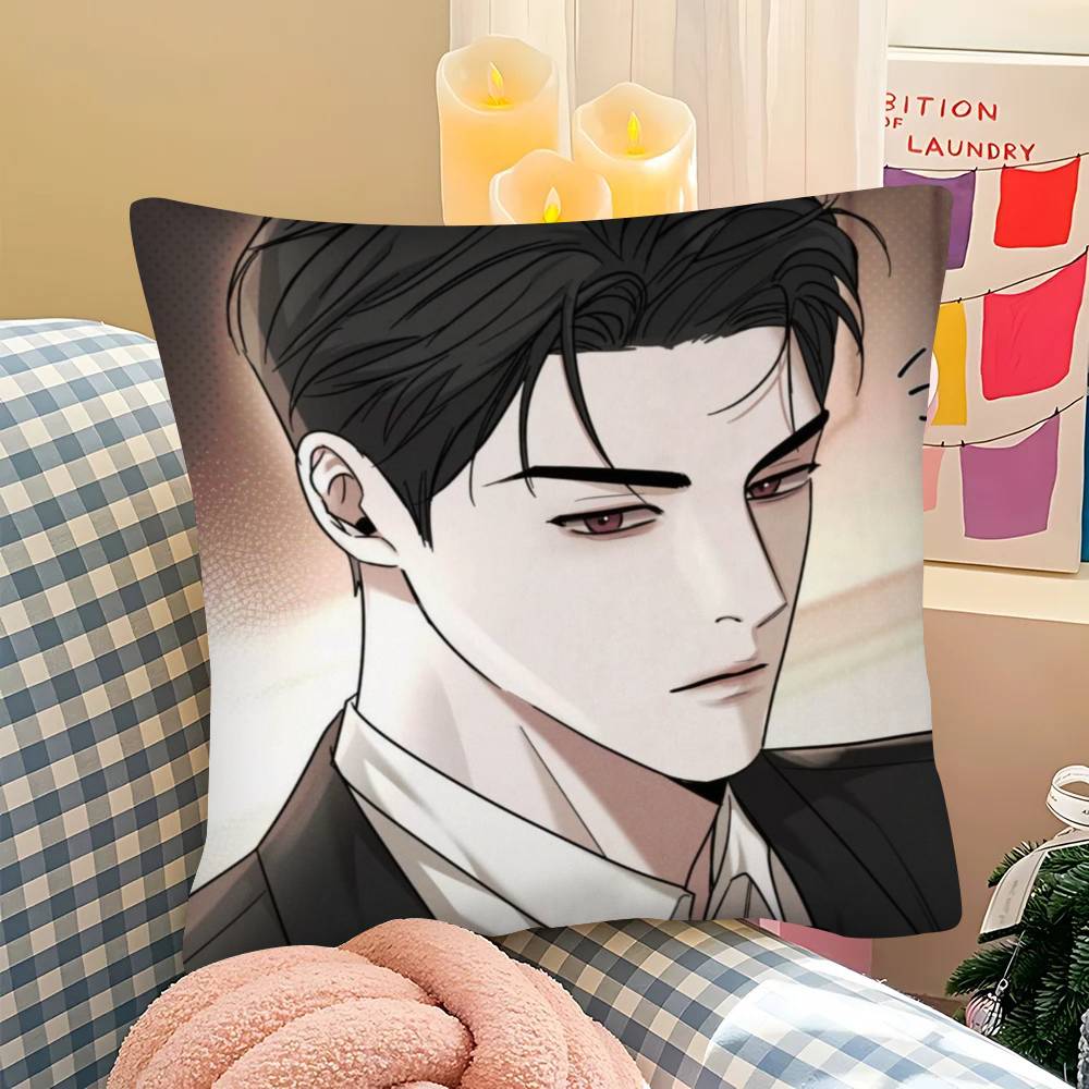 pc Korea Manhwa Lapel Pillow Case Fashion Square Pillowcase Bedroom Sofa Room Ins Decoration Leisure
