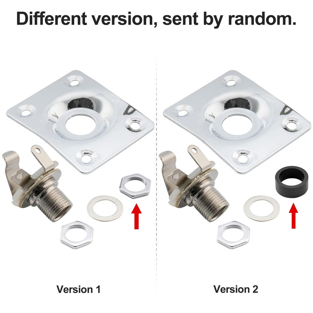 Musiclily Guitar Jack Plate Chrome Rectangular