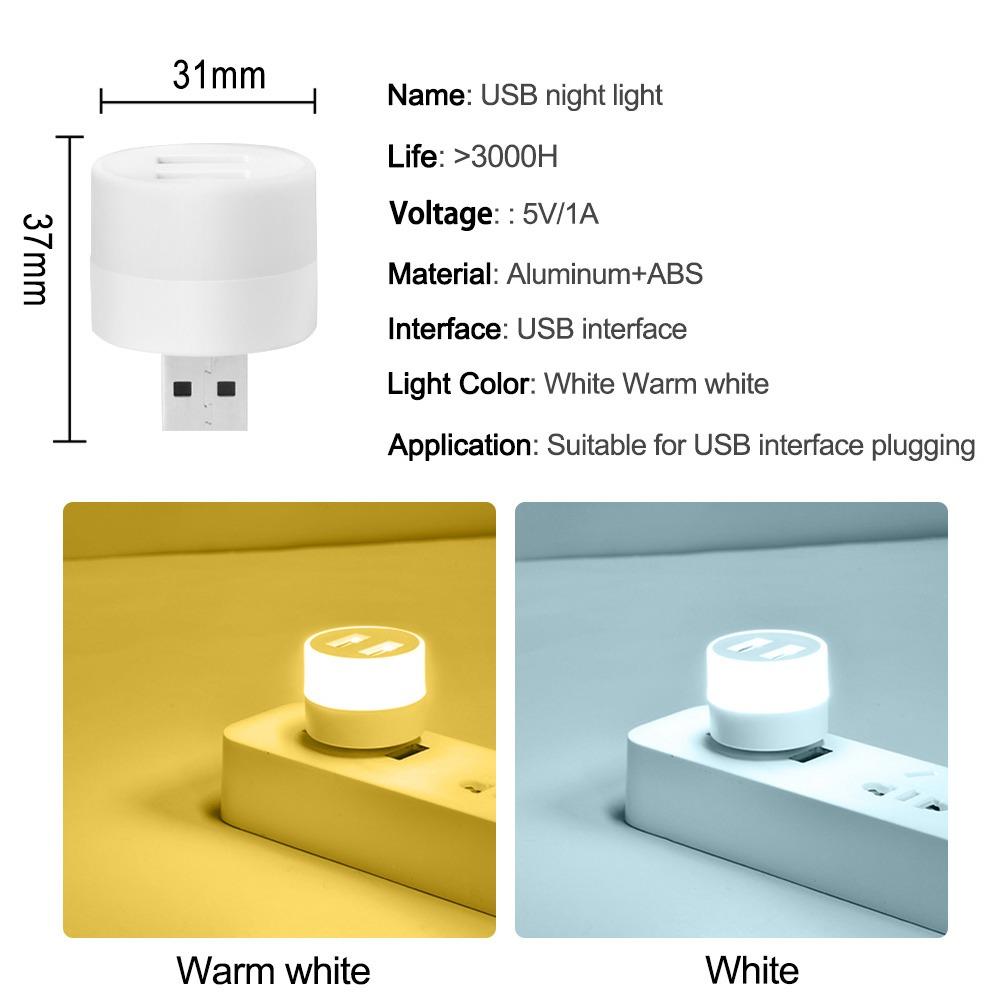 Лампа с USB-разъемом Компьютерная мобильная зарядка USB Маленькие книжные лампы Светодиодная лампа для чтения для защиты глаз Маленький круглый светильник Ночной светильник ZPG