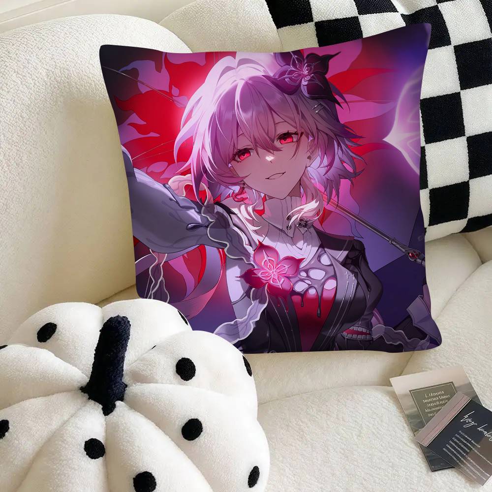 Evernight Милая девушка Чехол для подушки Honkai Star Rail Квадратная подушка Спальня Диван Досуг Комфортная подушка Автомобиль Украшение для дома