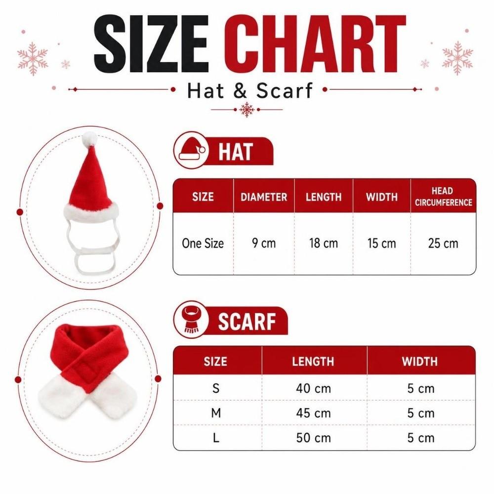2Pcs/Set Christmas Dog Scarf Collar Winter Cat Scarf Hat Cute Pet Neck Warmer for Small Dogs