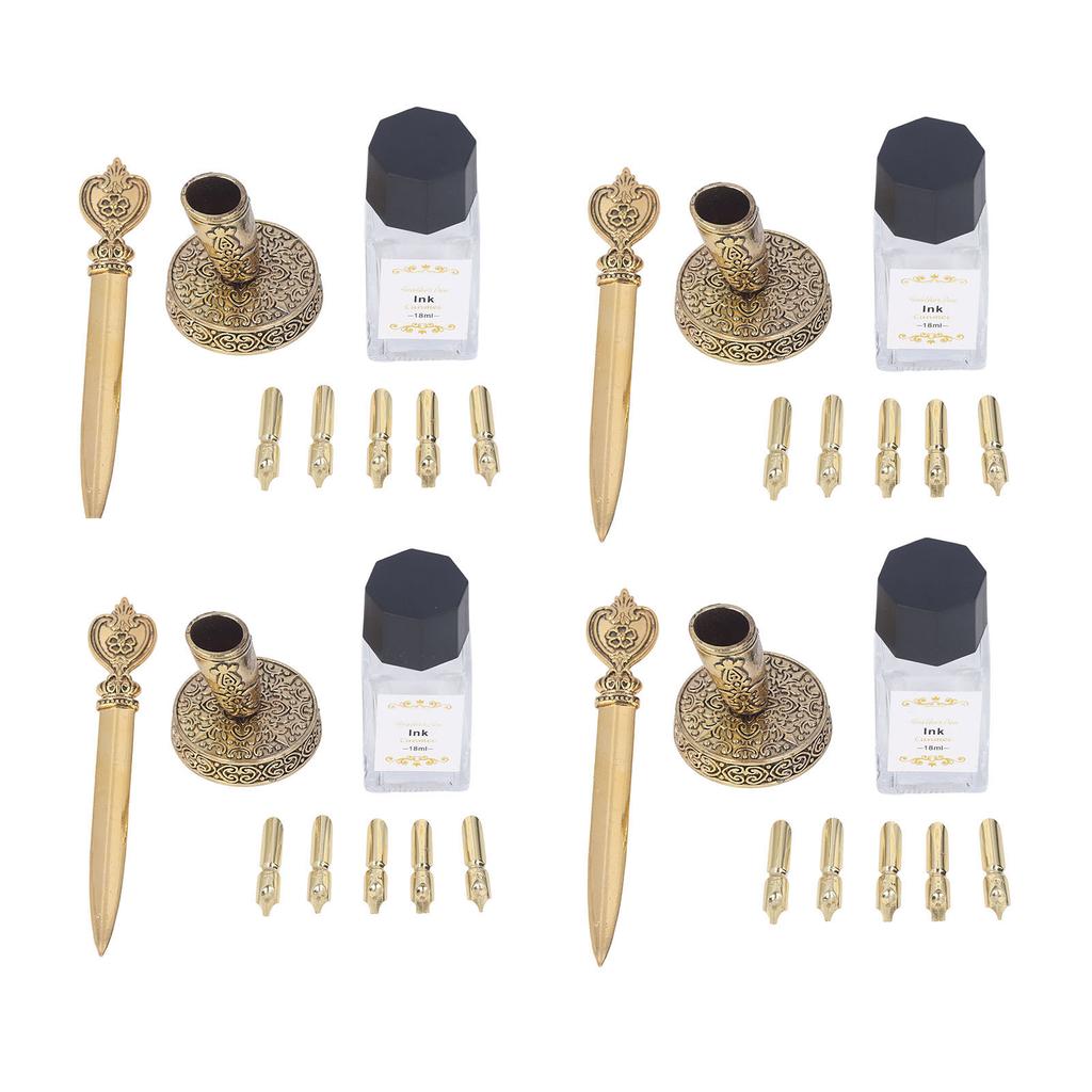 Набор ручек с 5 сменными наконечниками, ручка для открывания писем, набор гусиных ручек для пустых бутылок