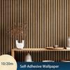 Self-Adhesive Faux Wood Grain Wallpaper Wood Panel Decorative Wall Sticker Accent Walls Home Decor Backsplash Removable Decor