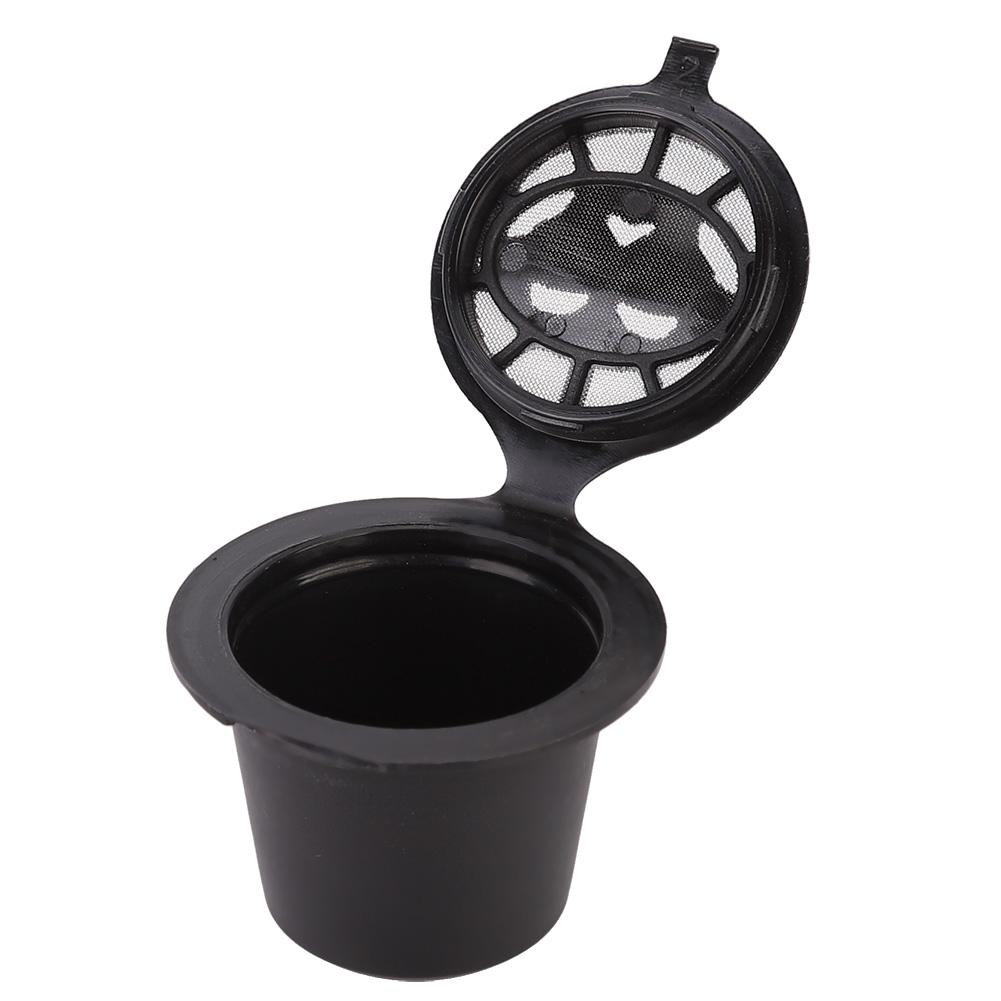3Pcs Household Reusable Coffee Capsules Filter Refillable Capsules Cup Fit for Nespress (Black)