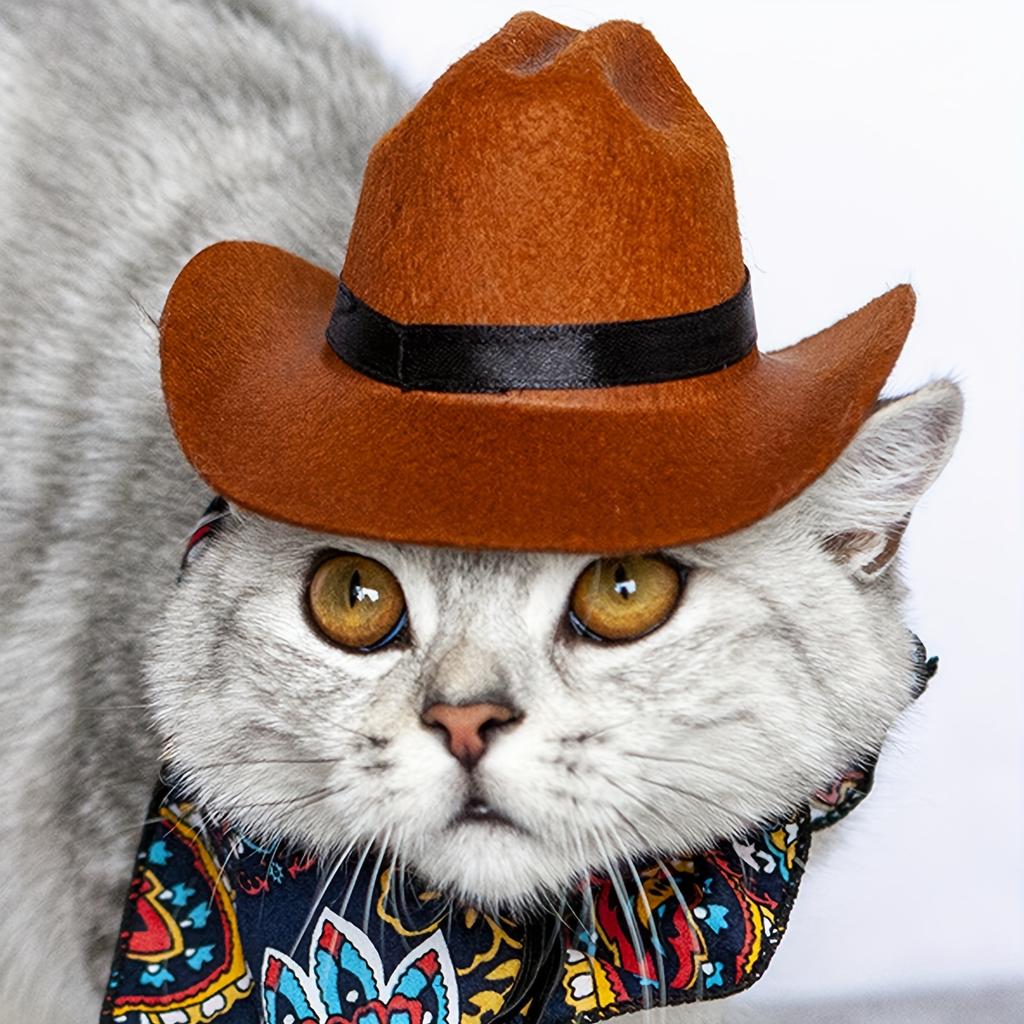 New Cat Hat Cowboy Pet Mini Puppy Hat Western Cowboy Style Small Cat and Dog Pet Party Festival Small Hat