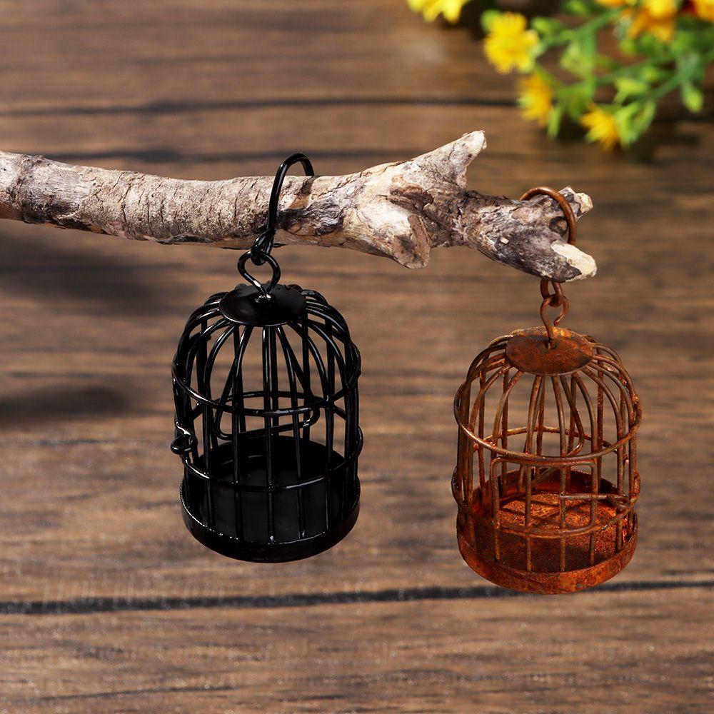 Mini Home Decoration Hollow Bird Cage Micro Landscape Iron Metal DIY