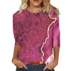 Женская футболка с принтом, дизайн, три рукава, круглый вырез, модный топ, однотонная футболка, женская футболка с длинным рукавом, женская рубашка с длинным рукавом