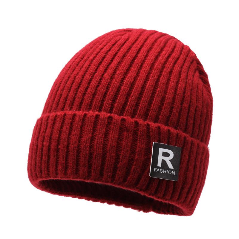 Men's fleece-lined thickened warm hat - outdoor cycling cold weather knit beanie - plush wool hat