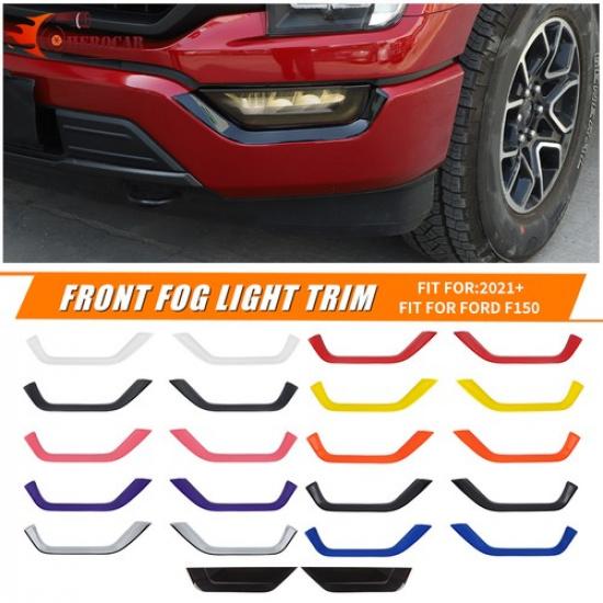 Front Fog Light Lamp Eyebrow Cover Trim Bezles For Ford F150 + Accessories