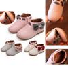 Timeless Fashion Leather Moccasins For Toddler Baby Girls With Bowknot Accent