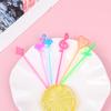 50Pcs Fruit Stick Plastic Fork Pastry Fork Reusable Fruit Needle Forks Stick Food Picks Heart Arrow Dessert Fruit Forks Boutique Kitchen Accessories