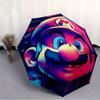 1pc Mario Artwork Self-Folding Cute Umbrella, 8-Bone Compact Travel Umbrella, Durable Plastic And Iron Frame086