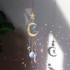 Butterfly Crystal Wind Chimes Moon Sun Catchers Prisms Pendant Light Catcher Rainbow Chaser Hanging Ornaments Home Garden Decor
