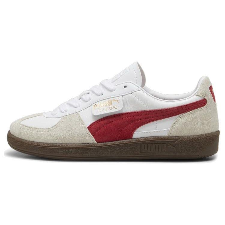 Puma Palermo Leather White Club Red Unisex Sneakers Vapor-Grey 396464-05